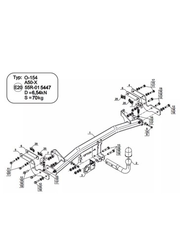 Swan neck tow bar for - tow, vauxhall