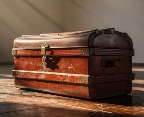 Vintage metal travel - vintage, trunk