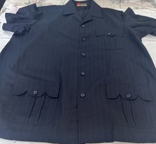 2 Piece Safari Suit for Men navy blue with unique pockets 