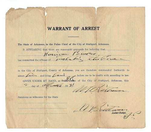 1931 arkansas warrant - 1931,