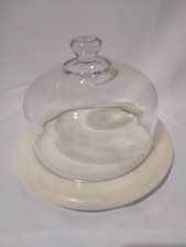 Glass Cheese Dome with Marble Base