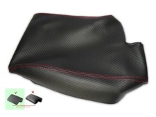 Armrest Lid Cover For Bmw 3 E36 1991-1999 Carbon Fiber Look Vinyl Red Stitch