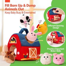Barn with Stuffed Farm Animals Baby Toys 6-12 Months  Infants Toddlers