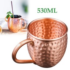 530ML Pure Copper Mug Cup for Moscow Mule Coffee Beer Drinking Cocktail Home