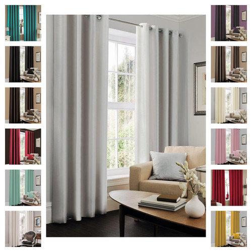Faux silk curtains pair - curtains,