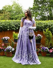 Regency Dress Bridgerton inspired ball gown Jane Austen  Historical outfit UK 12