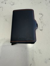 Secrid Twin Wallet Navy Blue & Orange Leather