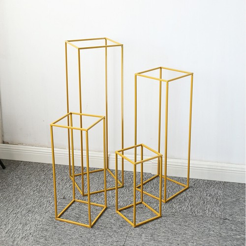 Gold tall metal flower stand - gold,