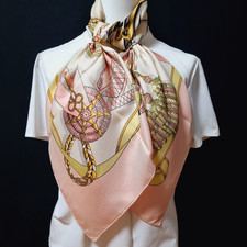 RARE VINTAGE HERMES Silk Scarf "Frontaux et Cocardes" Carre 90 Duty-free US