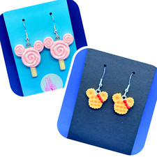 Disney Inspired Mickey Snacks Earrings - Mickey Waffles & Popsicles So Cute!