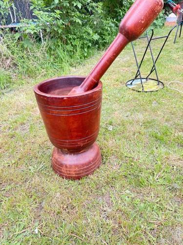 Large solid wooden mortar - large,