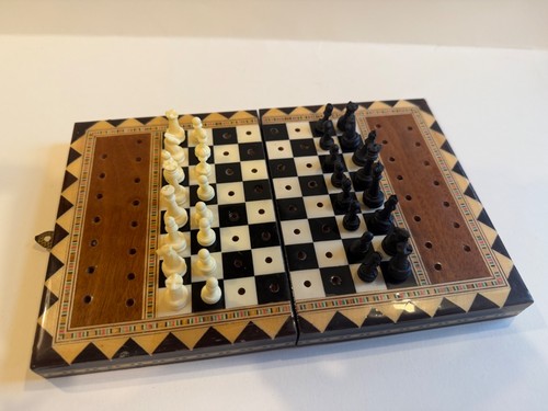Vintage inlaid wood travel - vintage,