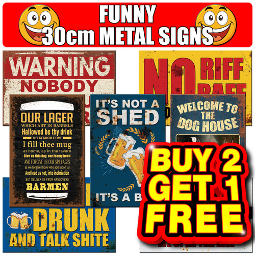 Large funny metal signs - large,
