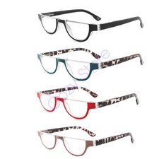 1 Pair Half Moon Colorful Frame Full Lens Reading Glasses Spring Hinges +1.0-4.0