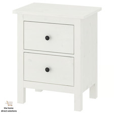 IKEA HEMNES Chest of 2 Drawers Bedside White Stain Bedroom Storage 54x66 cm