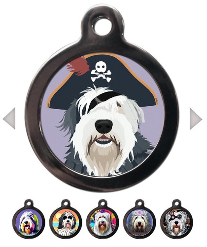 Engraved old english sheepdog - old,