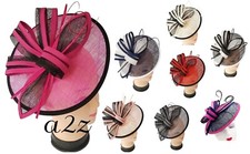 Women's Fascinator Large Round Headband and Clip Hat Wedding Race Royal Ascot
