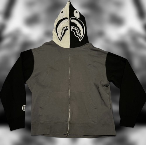 Bape black grey shark full - black, &