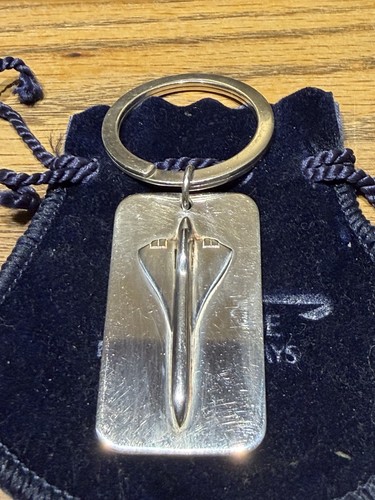Solid silver concorde key ring - silver,