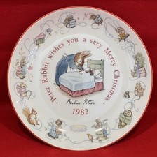 Wedgwood Beatrix Potter Plate Peter Rabbit Christmas Plate 1982 Decoration