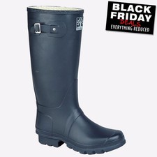 Woodland Hobart Waterproof Outdoor Walking Wellies Wide Fit Unisex Navy