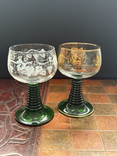 Arc france green stem glass - green,