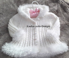 Baby Knitting Pattern #138 - Fur Trimmed Hooded Coat in 2 sizes 9-12m/12-18m