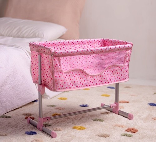 Bedside doll crib with pillow - bedside,