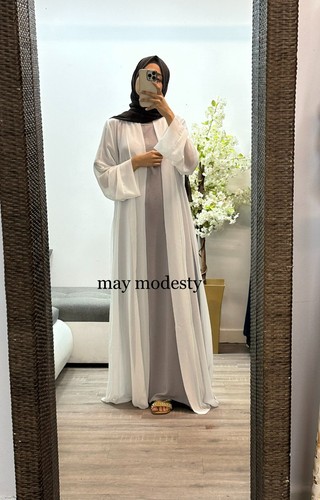 Chiffon open abaya cardigan - open,