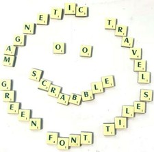 Pocket Scrabble Magnetic Tiles -Green Font Letters -Travel Spares Spare Tile VGC