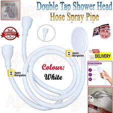 Double Tap Bath Sink Shower Head Hose Spray Hairdresser Pet Push On Mixer