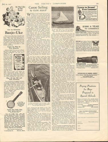 1927 canoe sailing elon - sailing, by