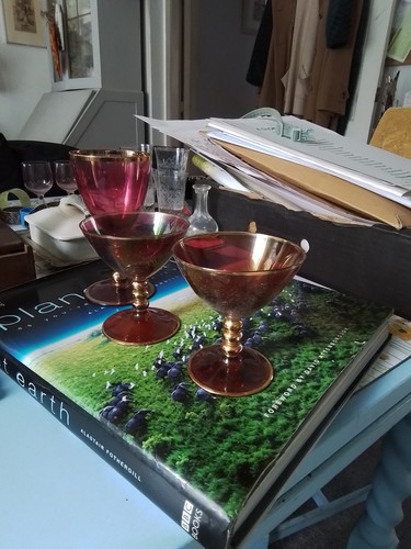 Vintage cranberry glass ware - vintage,