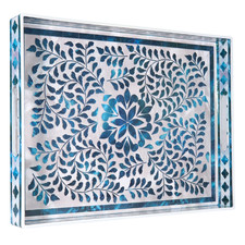 Large Decorative Rectangular Serving Trays Platter with Handles Multiple Designs