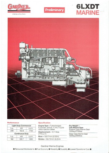 Gardner 6lxdt marine diesel - gardner,