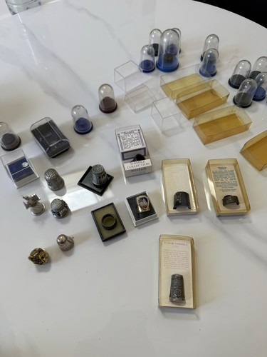 Pewter thimbles job lot - thimbles,