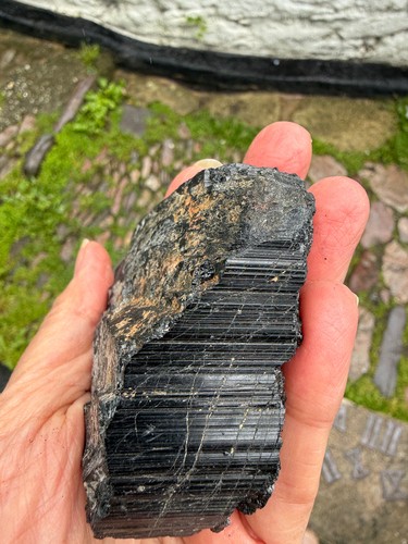 Black tourmaline crystal - black,