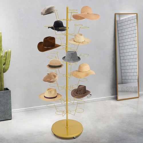 Gold hat rack freestanding - hat,