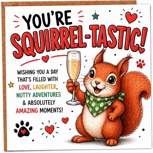 Squirrel birthday card funny - squirrel,