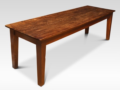 Oak plank top refectory - , table