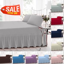 Extra Deep Fitted Valance Sheet Bed Sheets Single Double King Super King Size