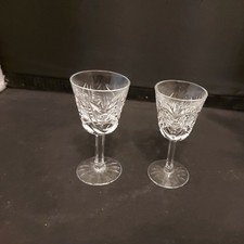 Waterford Crystal ~Clare cut~Liqueur Glasses x 2 (  3 1/2" tall)