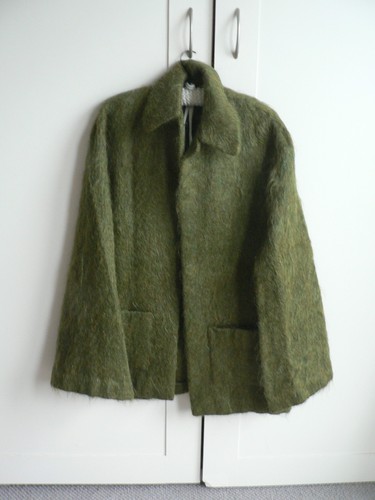 Vintage green mohair - wool, cape