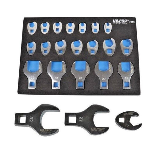 19pc crow foot spanner set - 19pc,