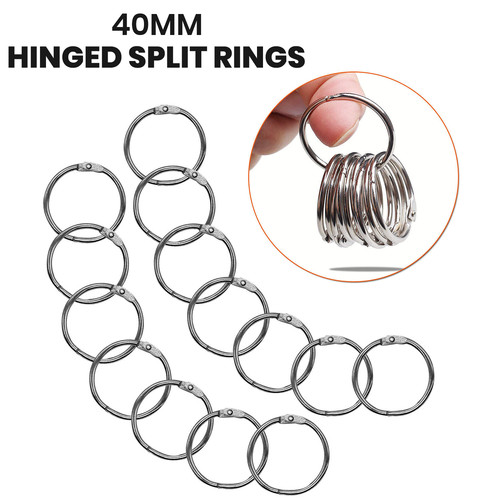 40mm steel hinged split rings - hinged,