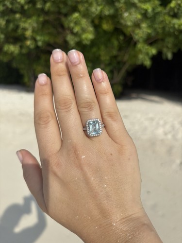 Aquamarine diamond ring - diamond,