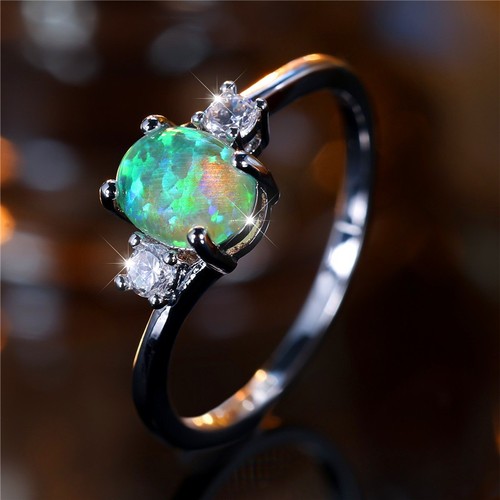 Cute green white fire opal - white,