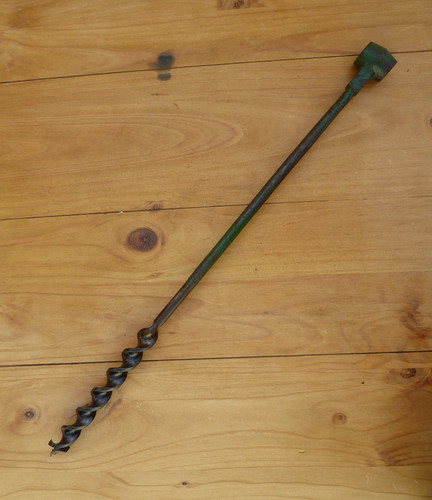 Vintage handle wood auger - vintage,