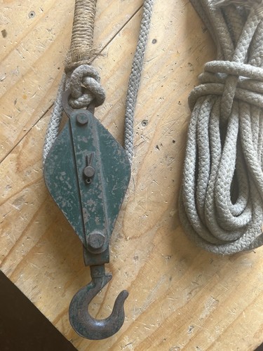Vintage block tackle rope - vintage,