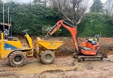 Mini Diger  1.7 ton/ Dumper with driver for hire London, Middlesex, Bedfordshire